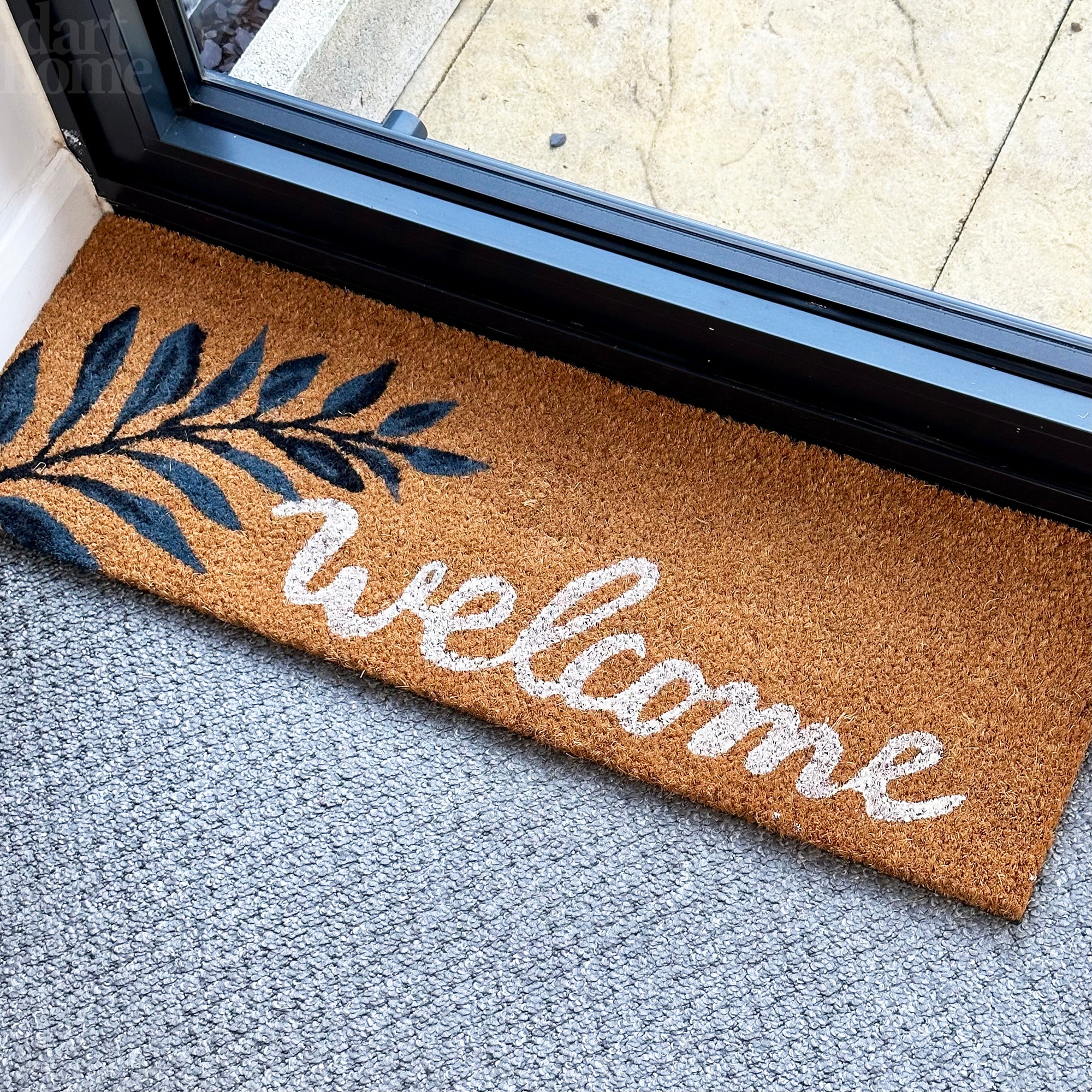 Tropische Blatt-Willkommens-Fußmatte, 75 x 25 cm