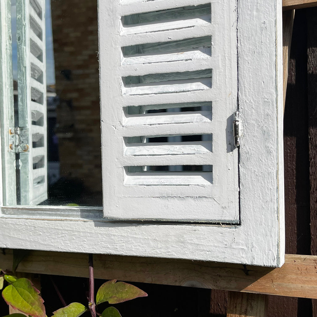 French Country Shutter Window Wall Mirror