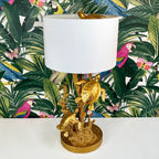 Große goldene Schildkröten-Tischlampe