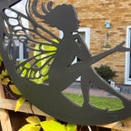 Round Fairy Silhouette Garden Mirror