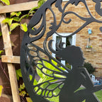 Round Fairy Silhouette Garden Mirror