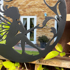 Round Fairy Silhouette Garden Mirror