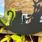 Cat In The Bushes Silhouette Garden Mirror