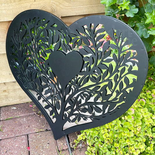 Love Heart Silhouette Garden Mirror