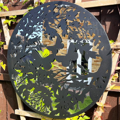 Extra Large Butterfly Garden Silhouette Mirror