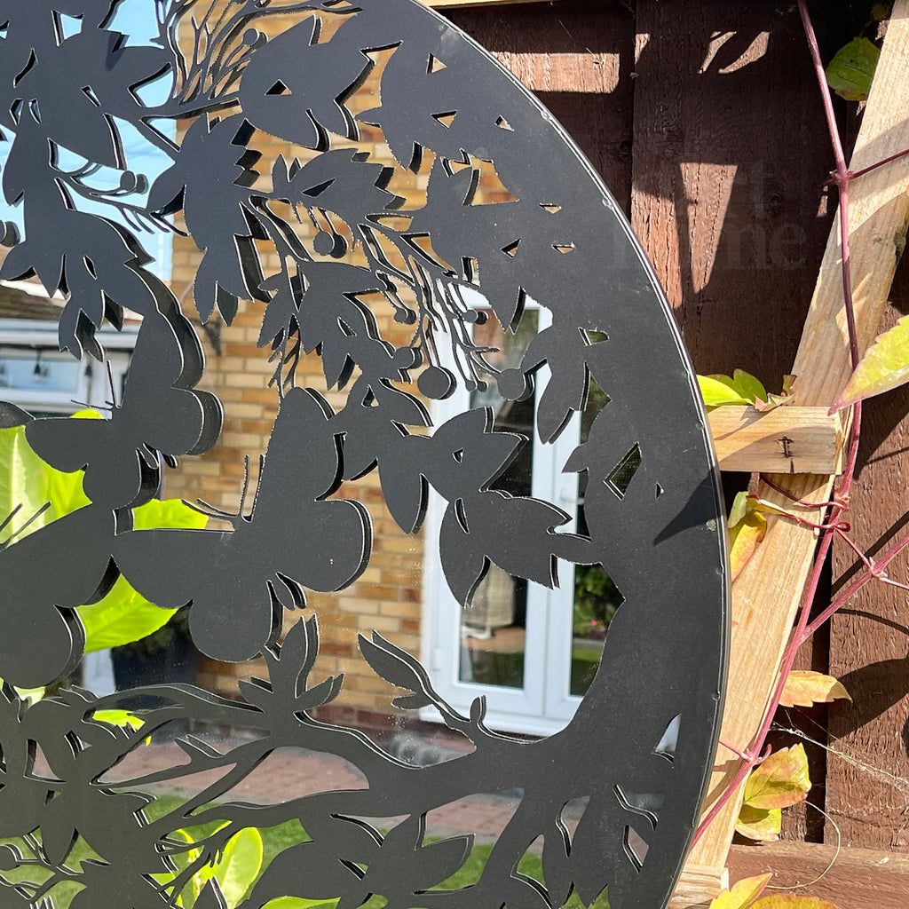 Extra Large Butterfly Garden Silhouette Mirror