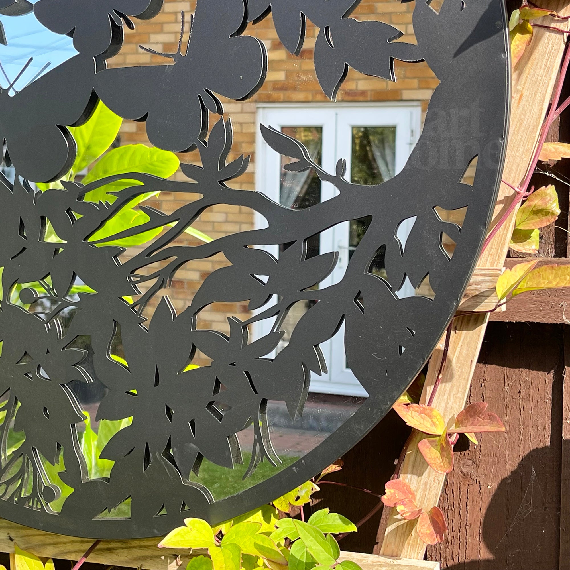 Extra Large Butterfly Garden Silhouette Mirror