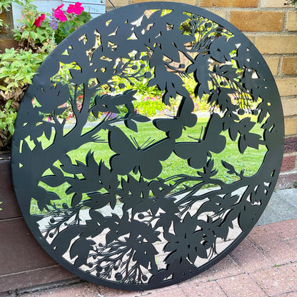 Extra Large Butterfly Garden Silhouette Mirror