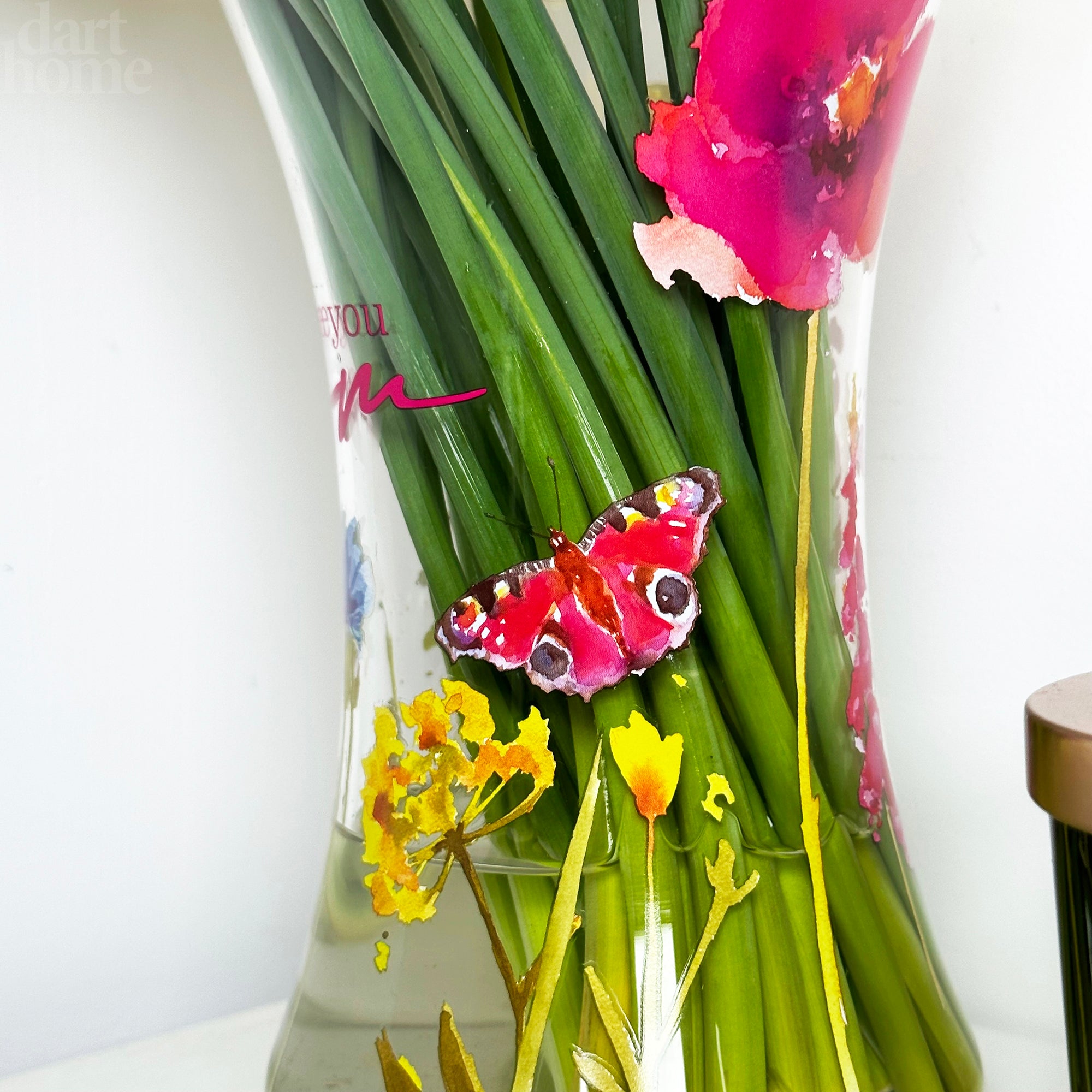 Hand Painted Glass I Love You Mum Vase