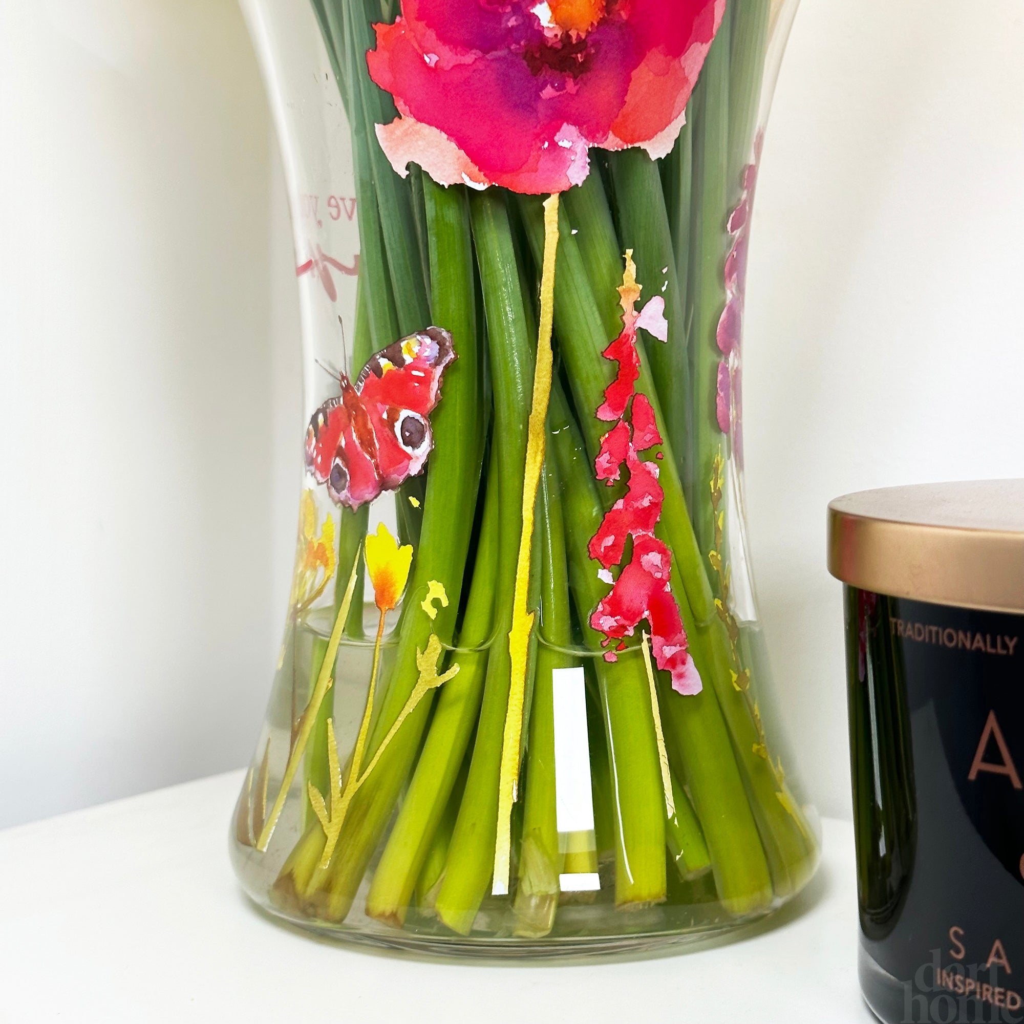 Hand Painted Glass I Love You Mum Vase