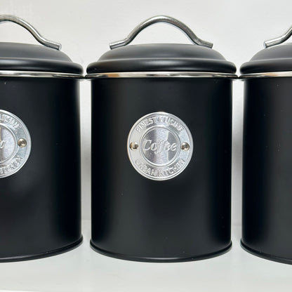 Black Tea Coffee Sugar Canisters