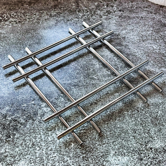 Cast Iron Chrome Square Trivet 20cm