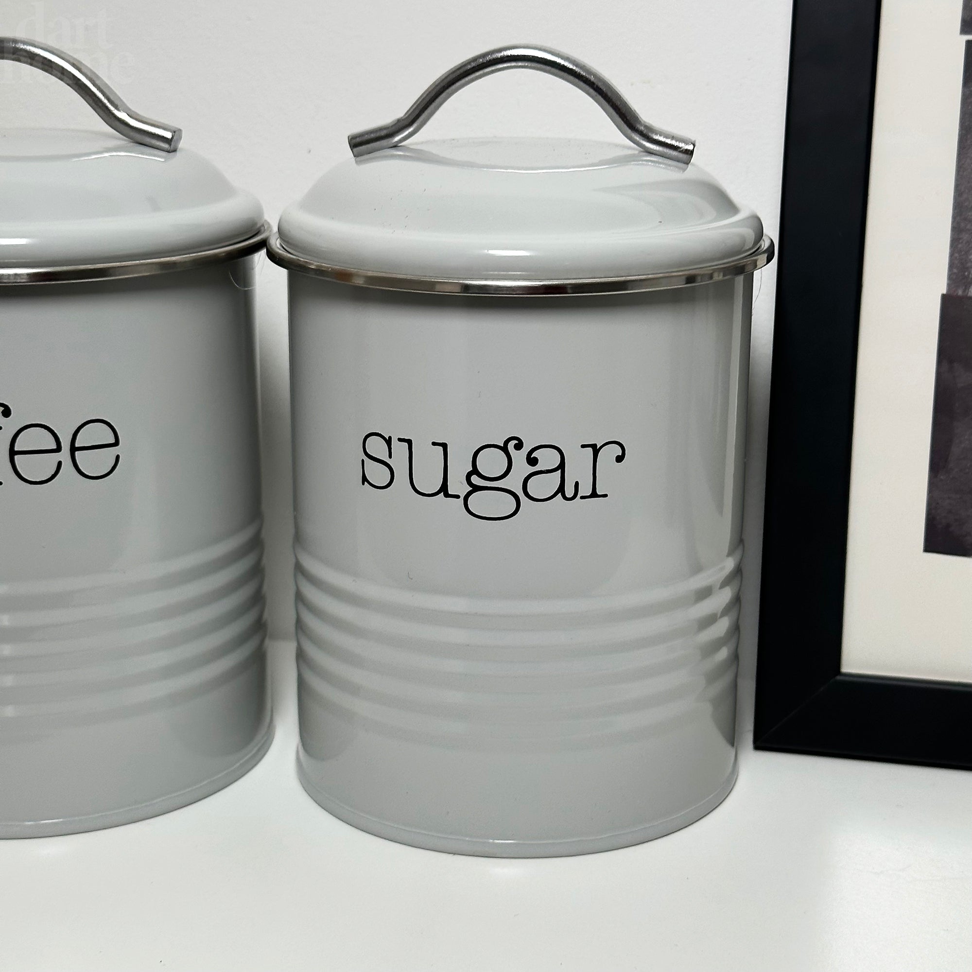 Black and white tea and sales coffee canisters