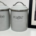 Grey Tea Coffee Sugar Canisters