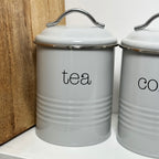Grey Tea Coffee Sugar Canisters