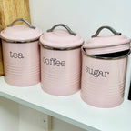Rosa Tee-Kaffee-Zucker-Dosen