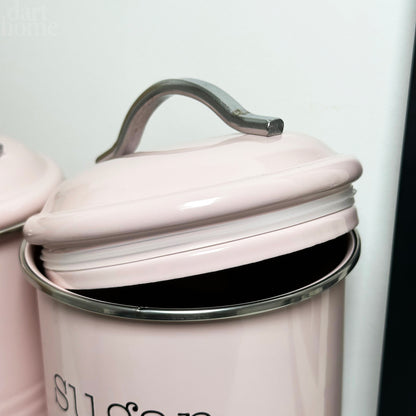 Pink Tea Coffee Sugar Canisters