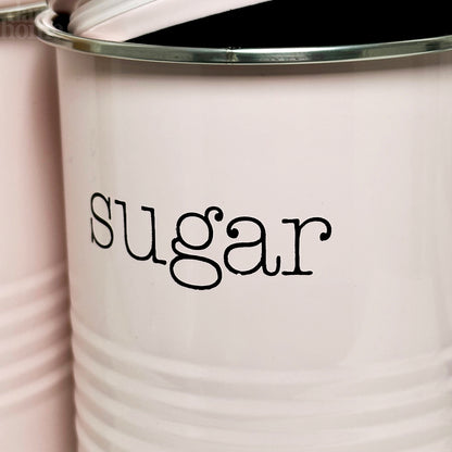 Pink Tea Coffee Sugar Canisters