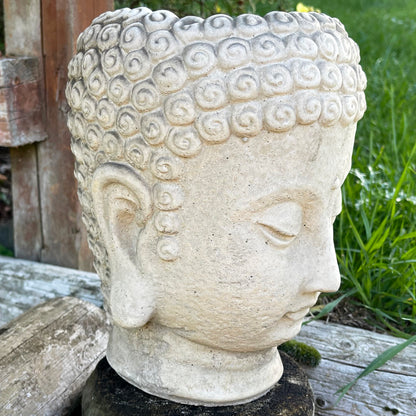 Stone Buddha Head Planter 13x23cm