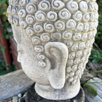Pflanzgefäß mit Buddha-Kopf aus Stein, 13 x 23 cm