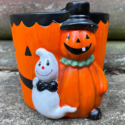 Halloween Pumpkin Ghost Plant Pot B