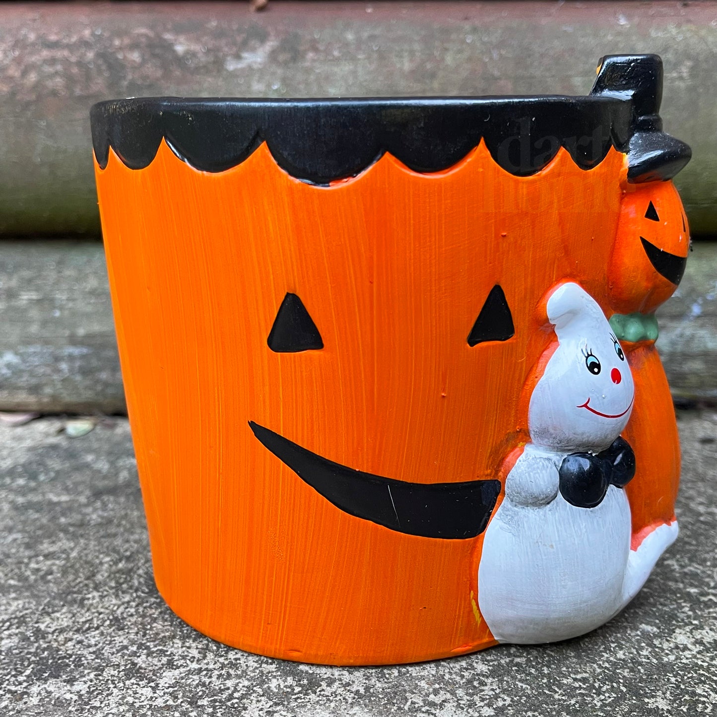 Halloween Pumpkin Ghost Plant Pot B