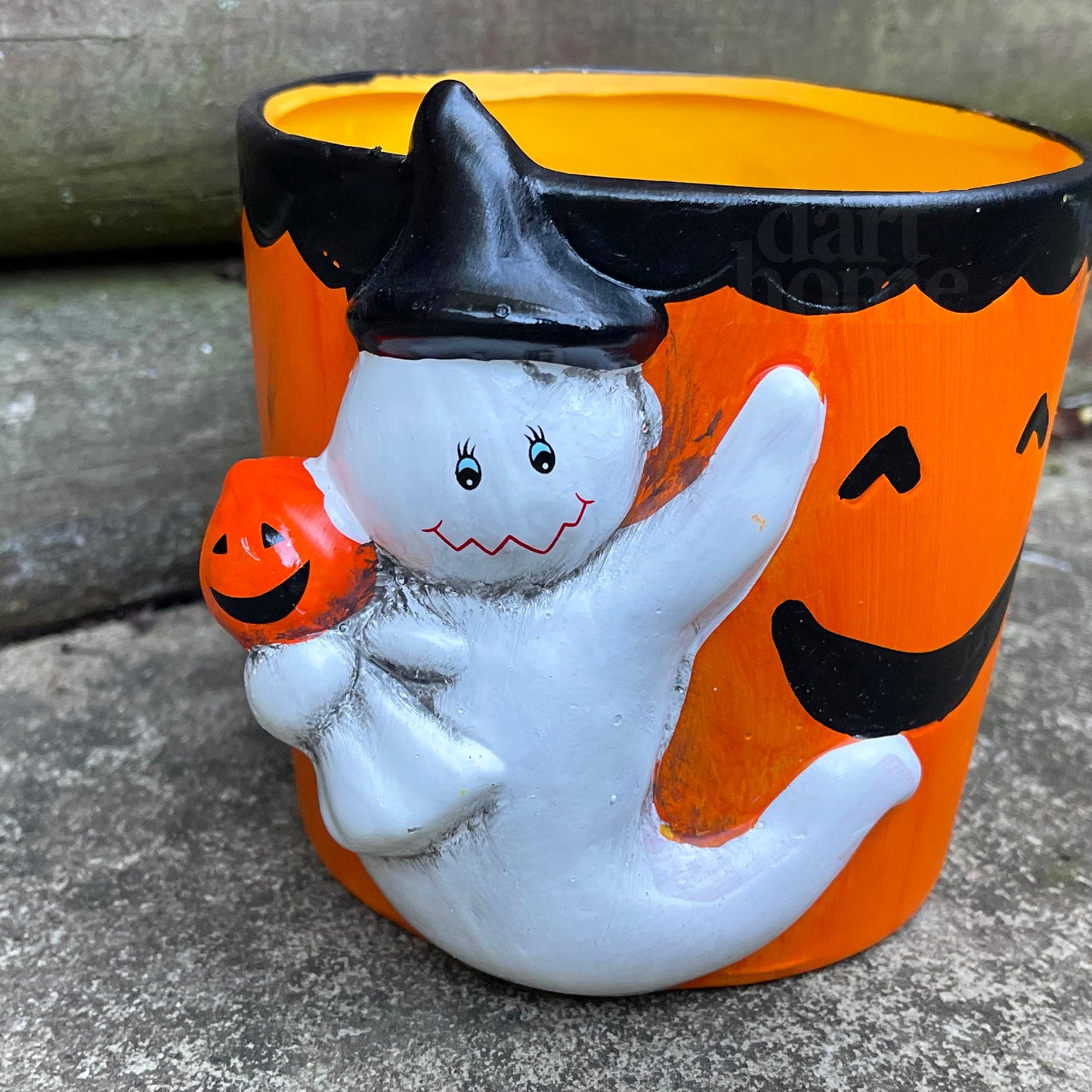 Halloween Pumpkin Ghost Plant Pot A