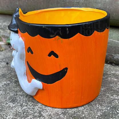 Halloween Pumpkin Ghost Plant Pot A