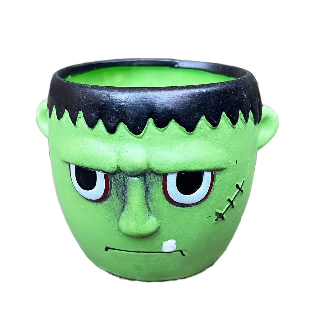 Halloween-Frankenstein-Pflanztopf aus Keramik, 12 x 10 cm