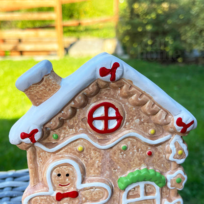 Weihnachts-Lebkuchenhaus-Pflanzentopf