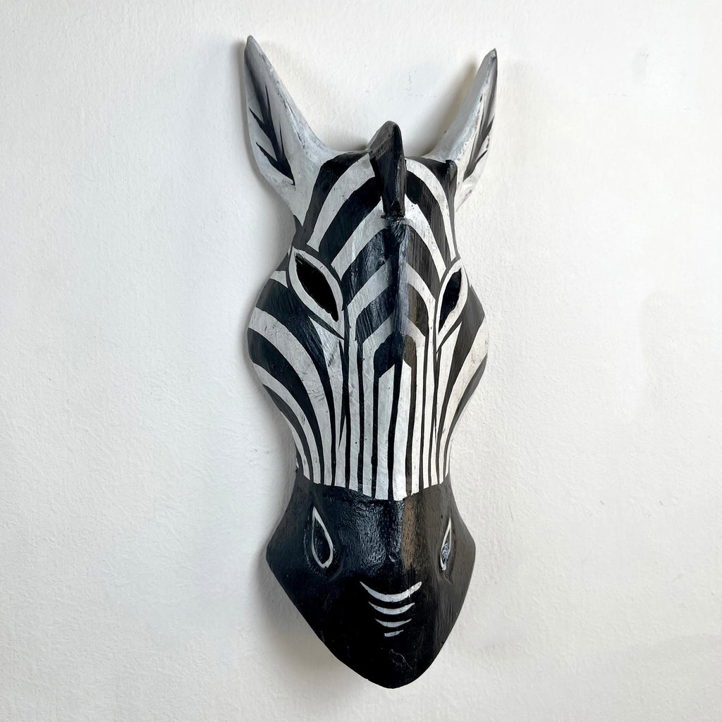 Wandmaske mit Zebrakopf, 20 cm