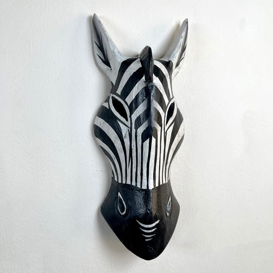 Wandmaske mit Zebrakopf, 20 cm