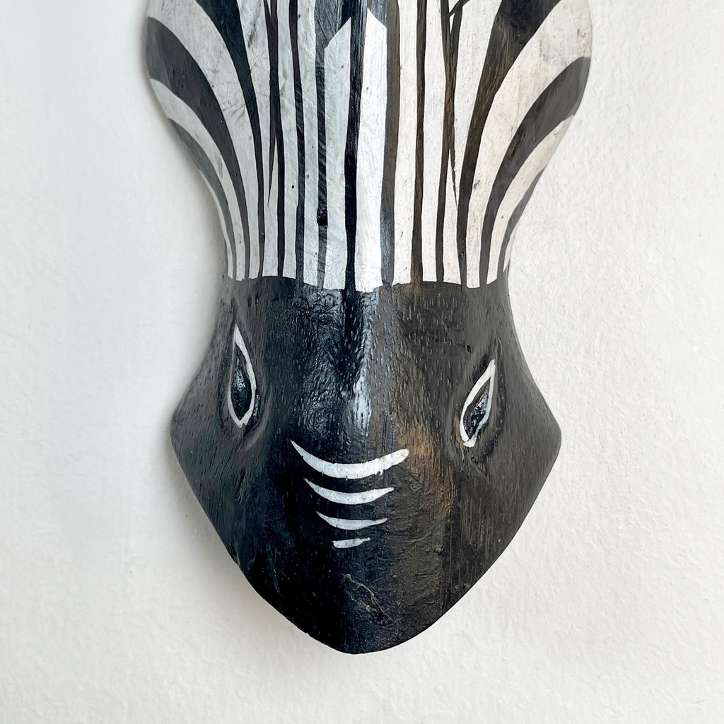 Wandmaske mit Zebrakopf, 20 cm