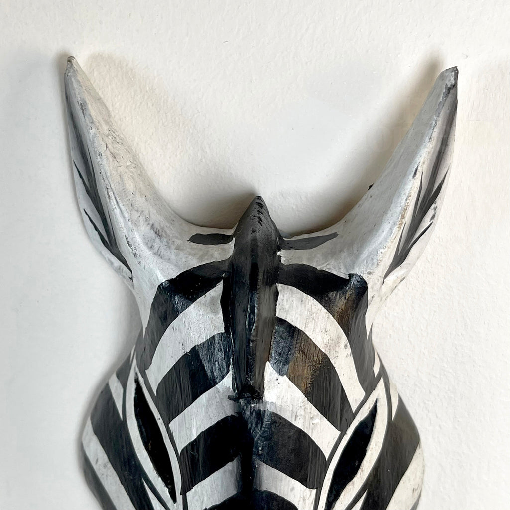 Wandmaske mit Zebrakopf, 20 cm