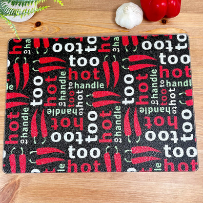 Glass Chopping Board Hot Chillis