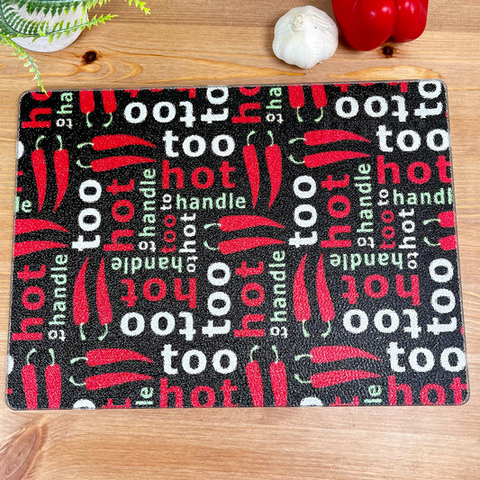 Glass Chopping Board Hot Chillis