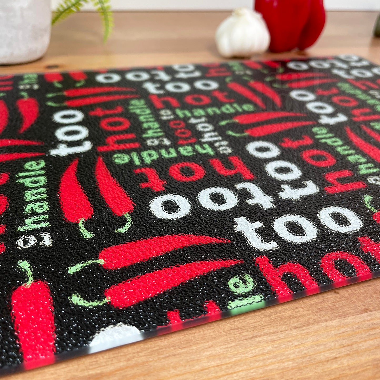 Glass Chopping Board Hot Chillis