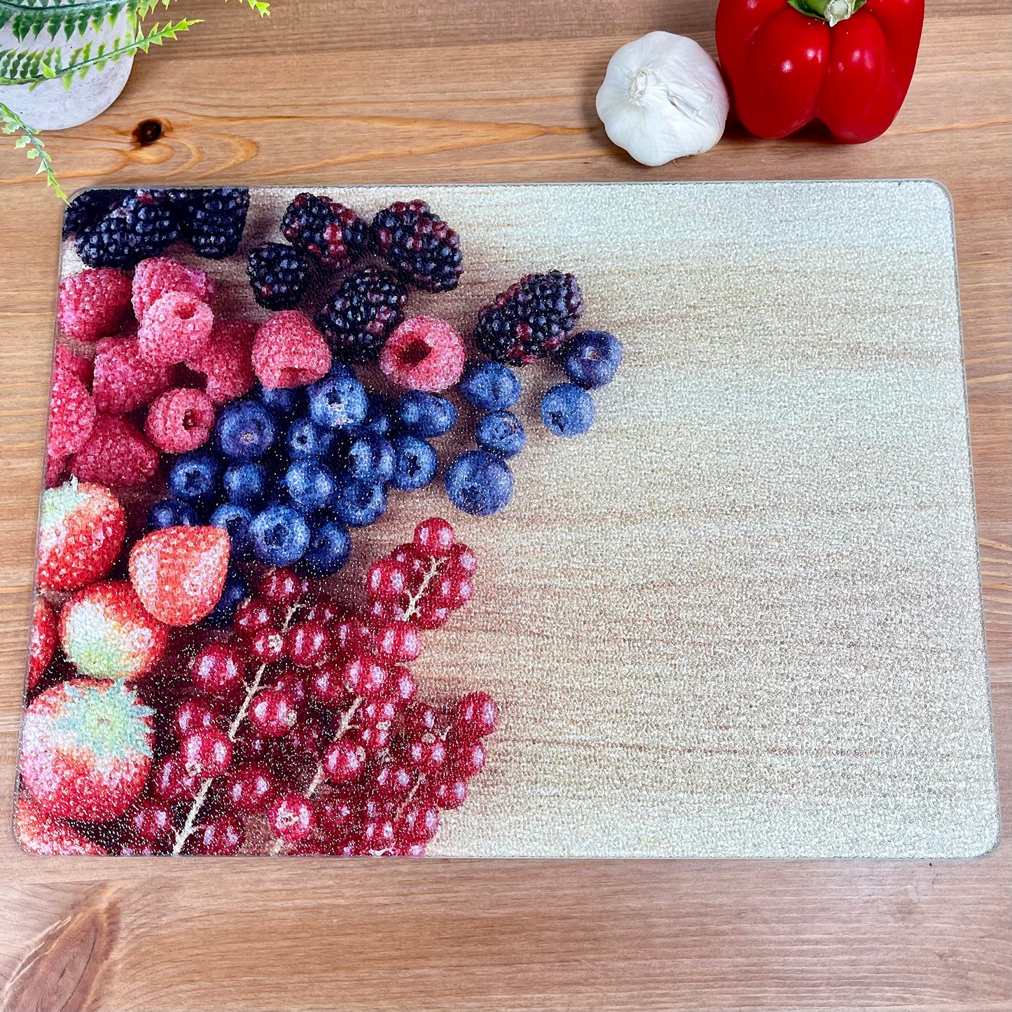 Glass Chopping Board Mixed Berries