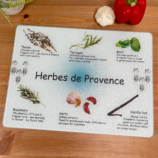 Glass Chopping Board Herbs De Provence