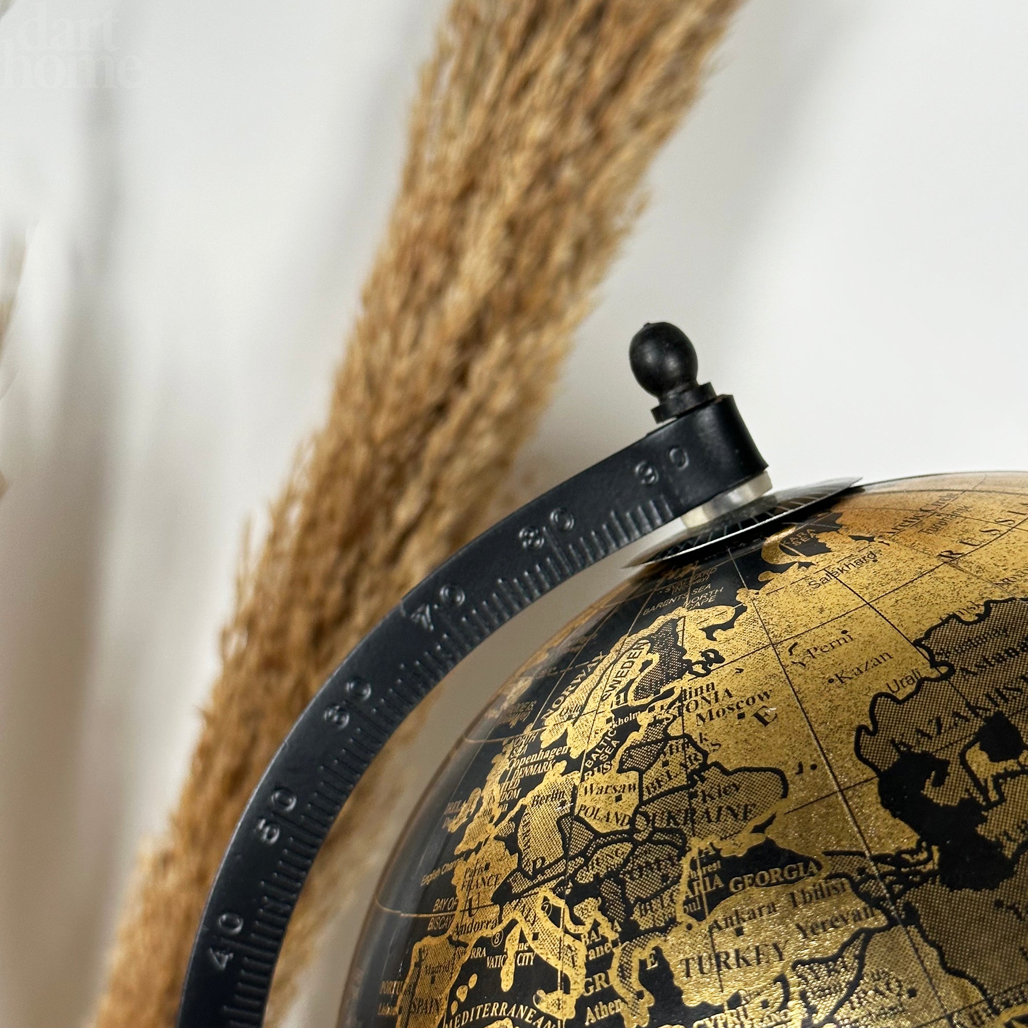 Decorative Globe On Black Metal Stand