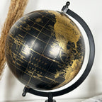 Decorative Globe On Black Metal Stand