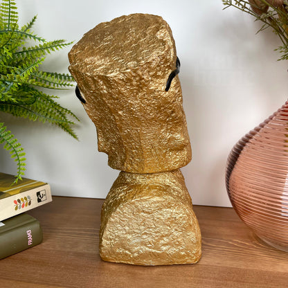 Gold Cool Easter Island Head Ornament
