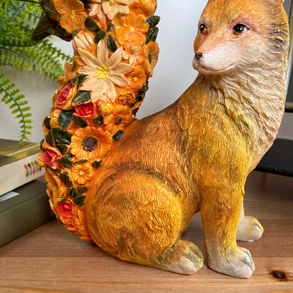 Autumn Flower Fox Ornament