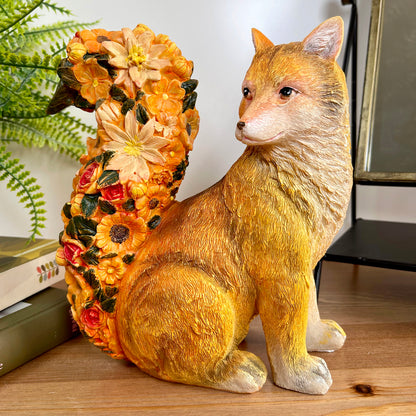 Autumn Flower Fox Ornament