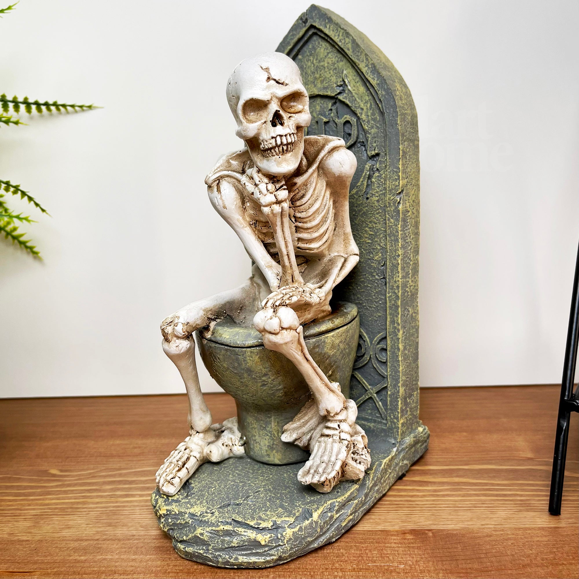 Skeleton On The Toilet Ornament