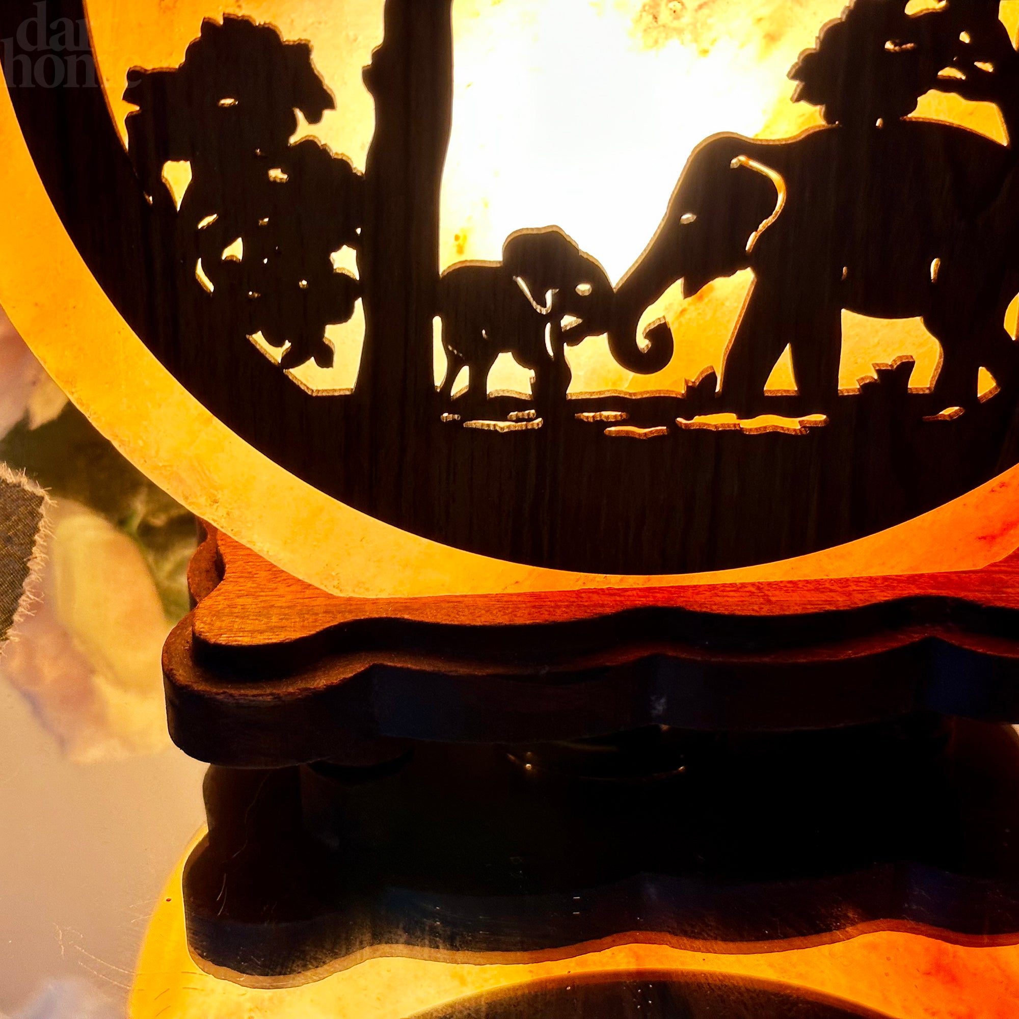 Elephant Sunset Salt Lamp