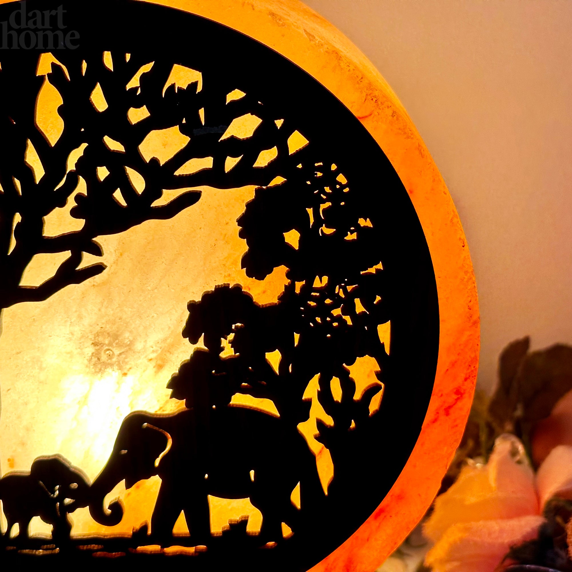 Elephant Sunset Salt Lamp