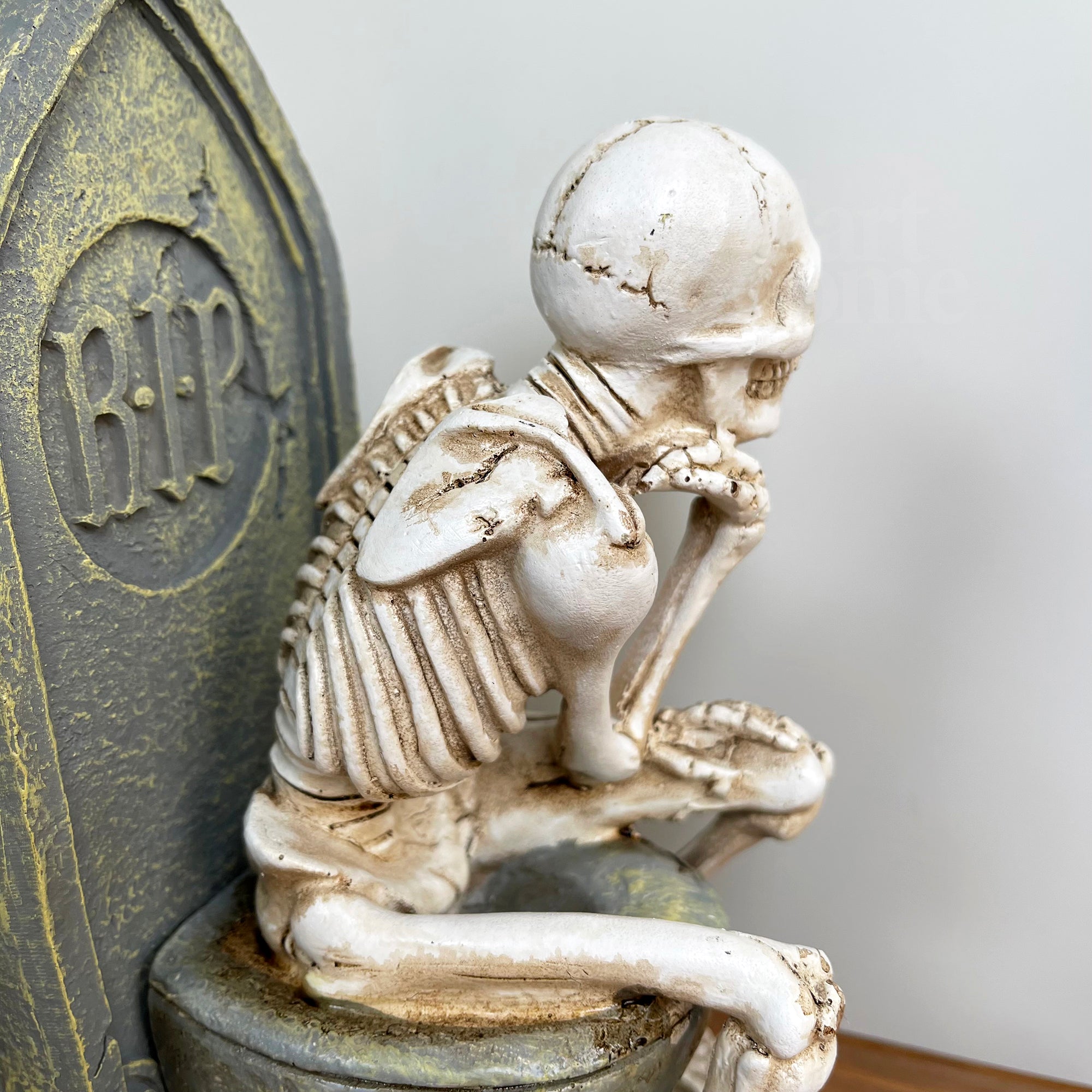 Skeleton On The Toilet Ornament