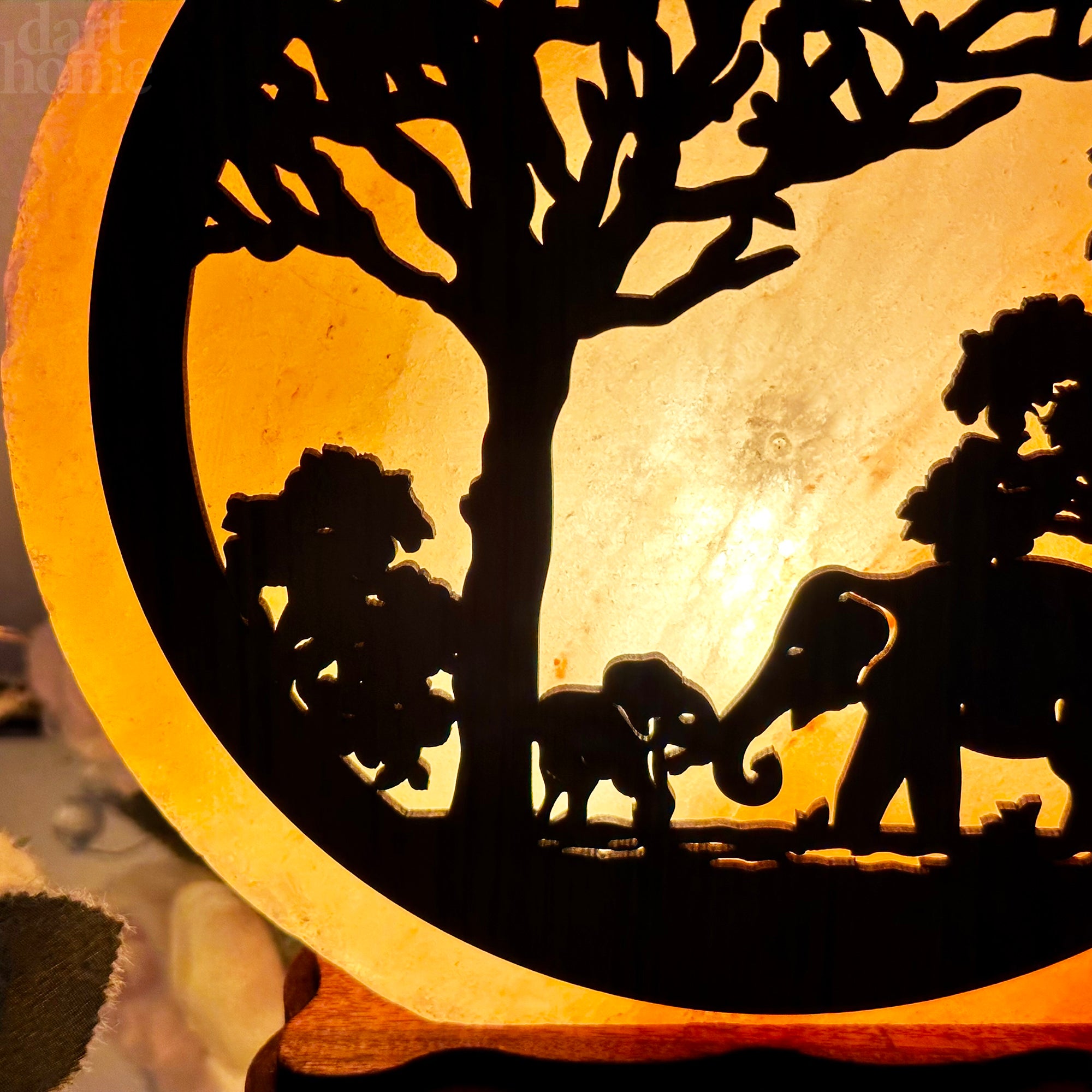 Elephant Sunset Salt Lamp