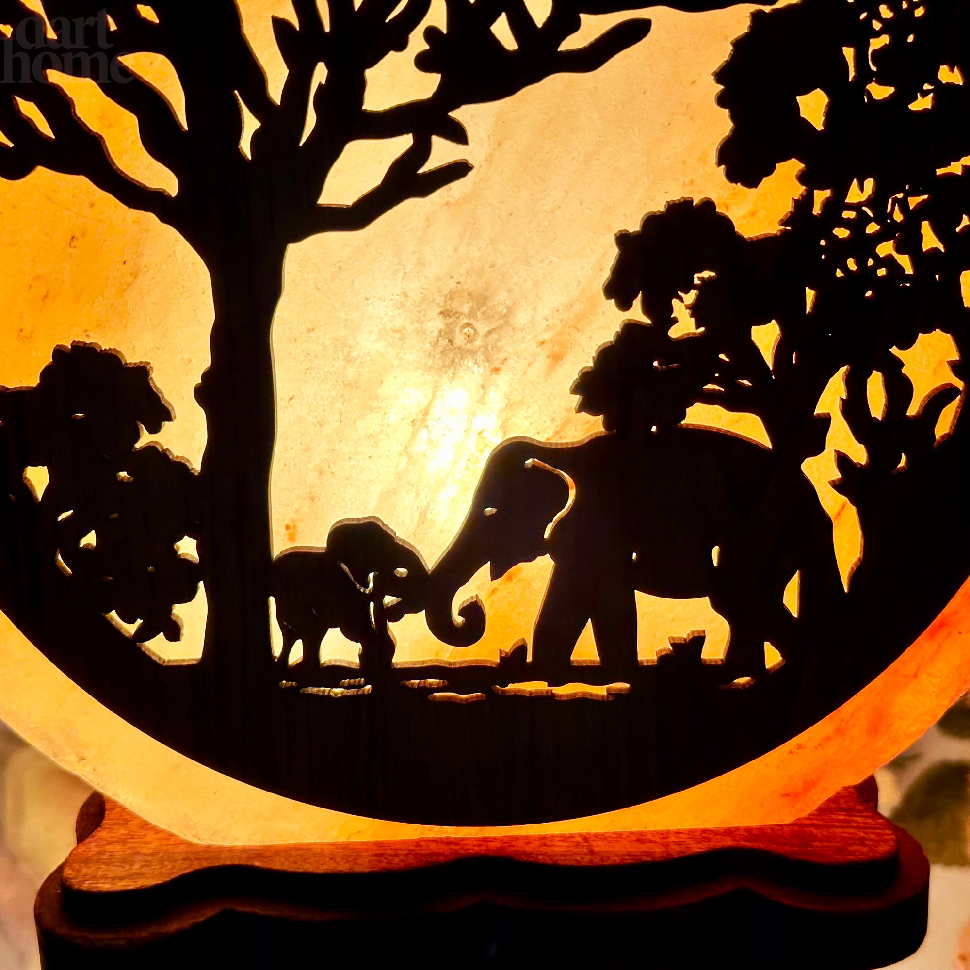 Elephant Sunset Salt Lamp